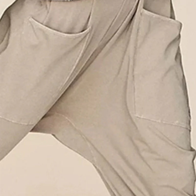 Solid V-Neck Sling Pocket Jumpsuit - Image 3