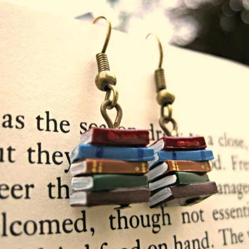 Stack of Books Earrings - Image 3