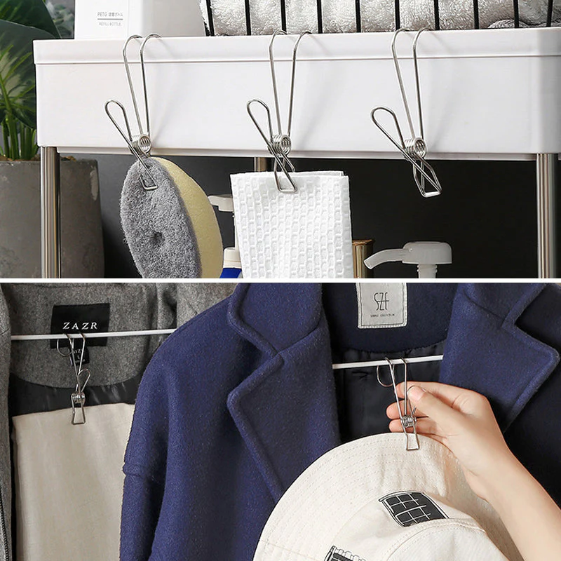 Stainless Steel Clothes Pins Hook Clip(10pcs) - Image 4