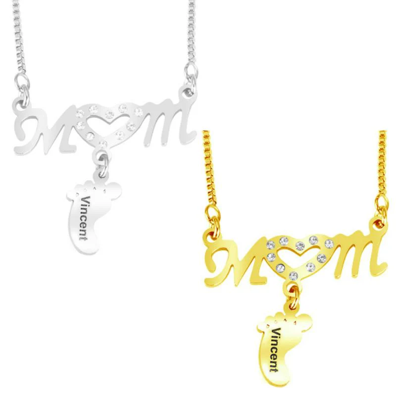 Stainless Steel Necklace with Doll's Feet - Image 7