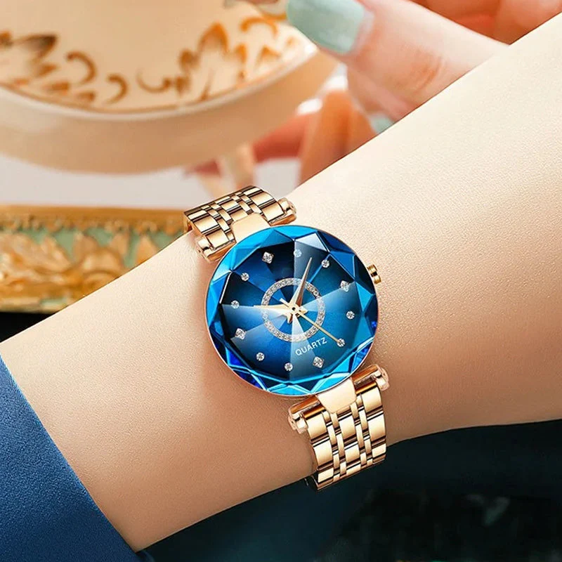 Starry Diamond Dial Ladies Waterproof Watch - Image 9