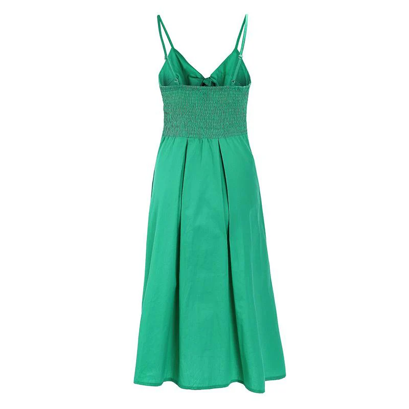 Strap Knitted Front Cutout Button Dress - Image 15