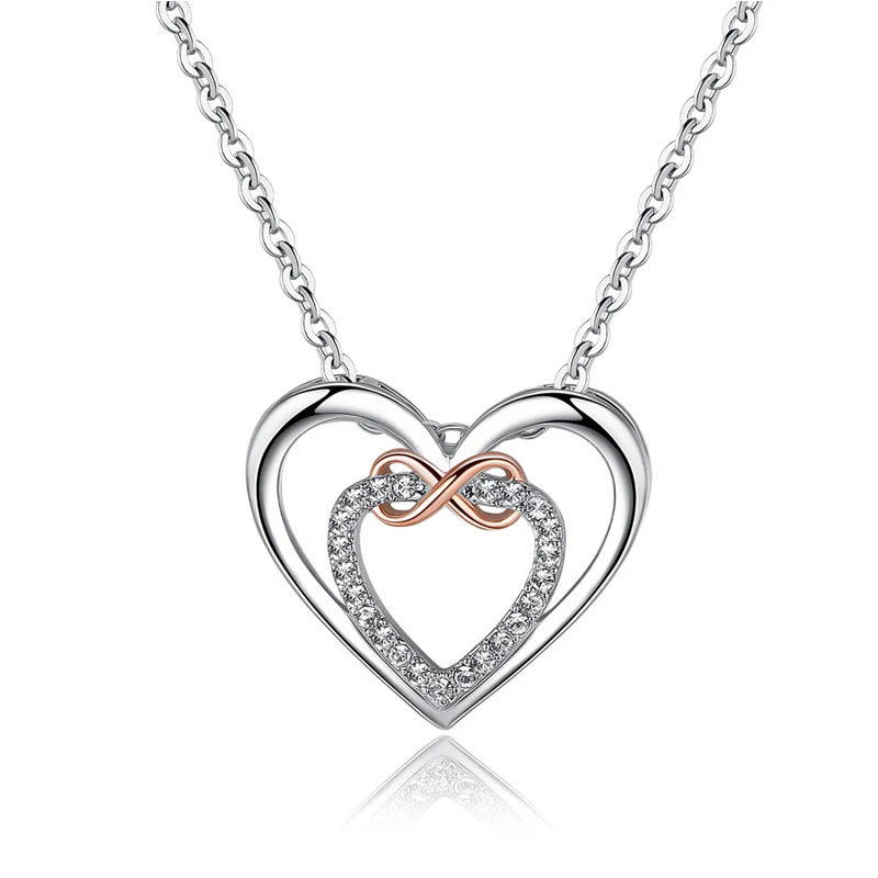 Stylish Double Heart Necklace ( Card Included) - Image 5