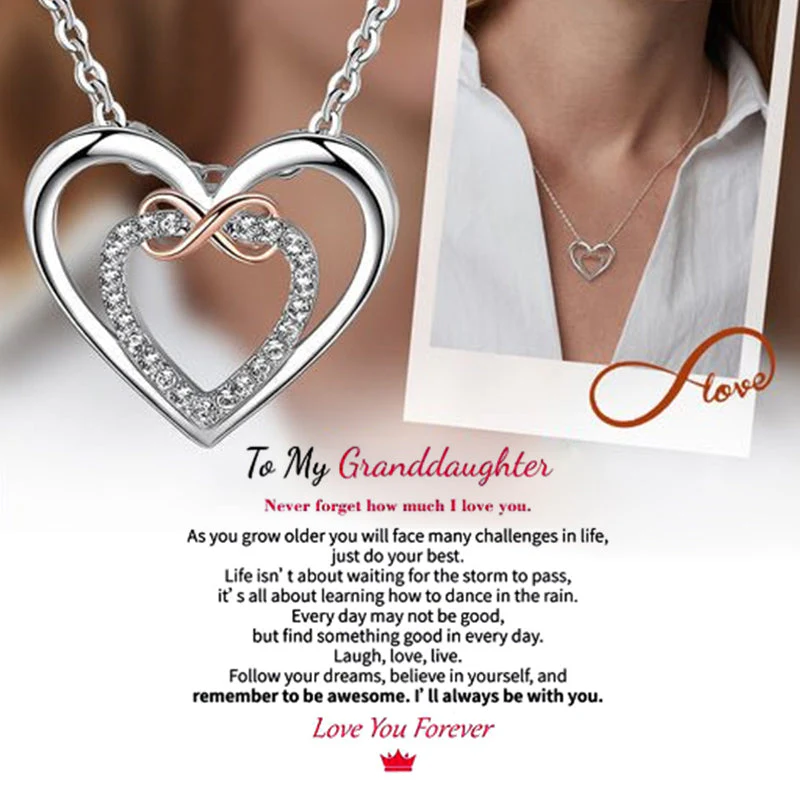 Stylish Double Heart Necklace ( Card Included) - Image 7
