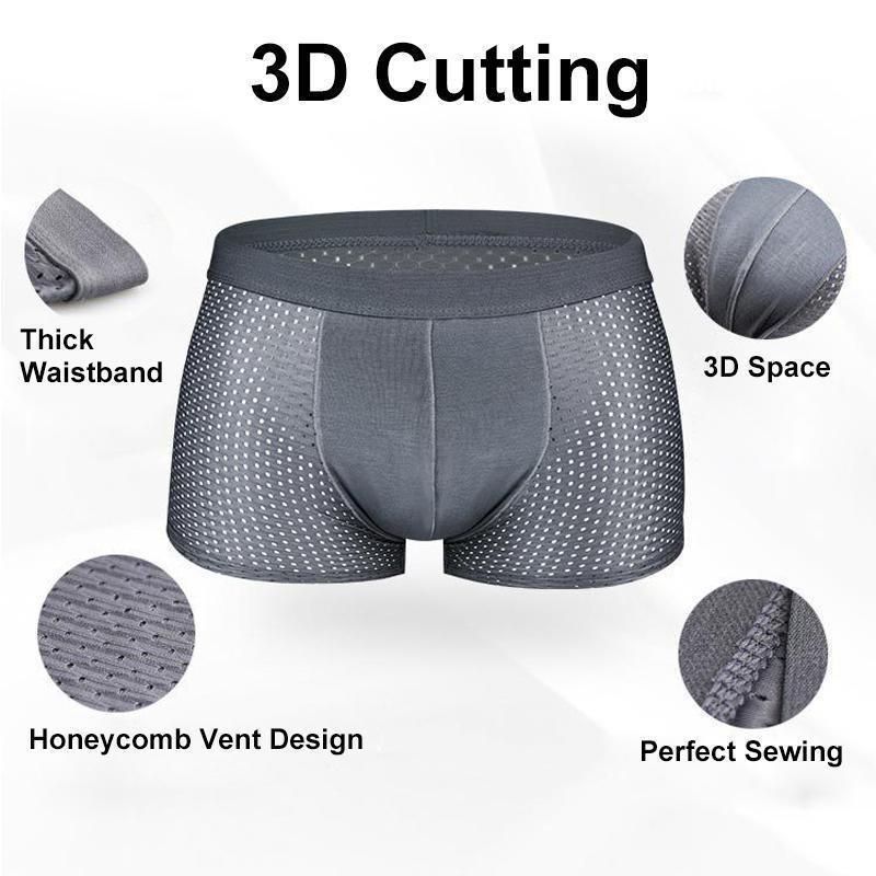 Breathable Ice Silk Underwears, Honeycomb Ventilation Design - Image 5