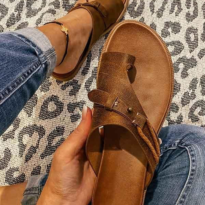 Summer flat retro flip-flop Casual Beach sandals for Women - Image 2