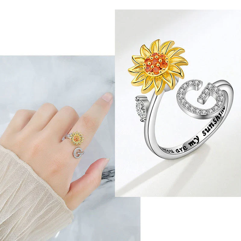 Sunflower Letter Adjustable Ring For Daughter/Granddaughter - Image 11