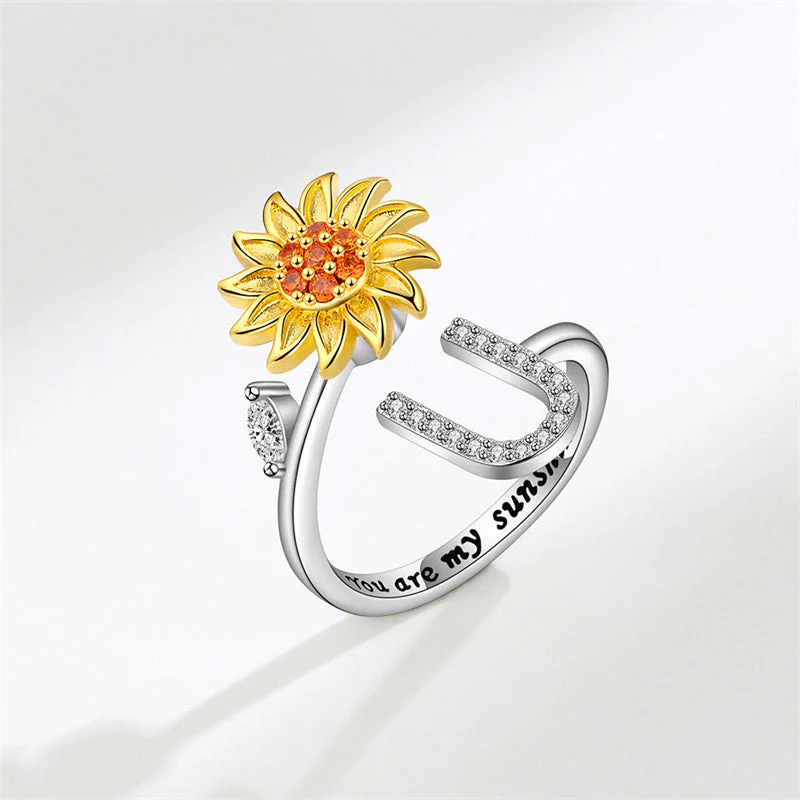 Sunflower Letter Adjustable Ring For Daughter/Granddaughter - Image 12