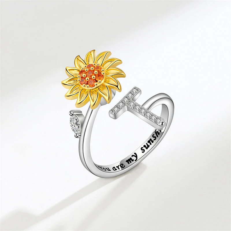 Sunflower Letter Adjustable Ring For Daughter/Granddaughter - Image 14