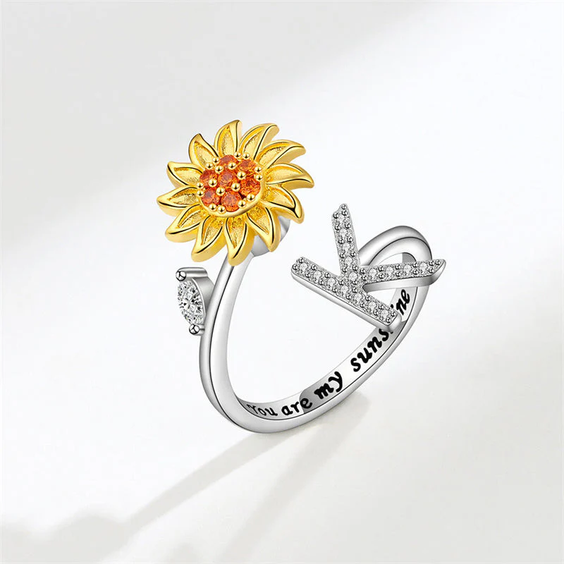 Sunflower Letter Adjustable Ring For Daughter/Granddaughter - Image 16
