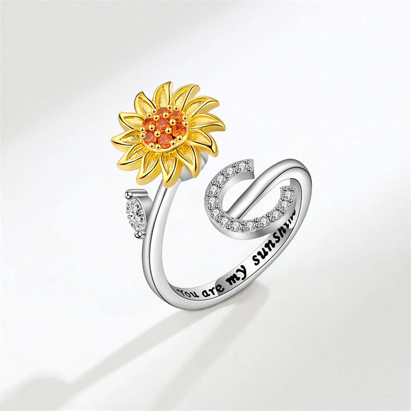 Sunflower Letter Adjustable Ring For Daughter/Granddaughter - Image 20