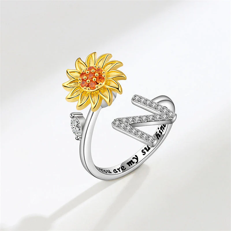 Sunflower Letter Adjustable Ring For Daughter/Granddaughter - Image 21