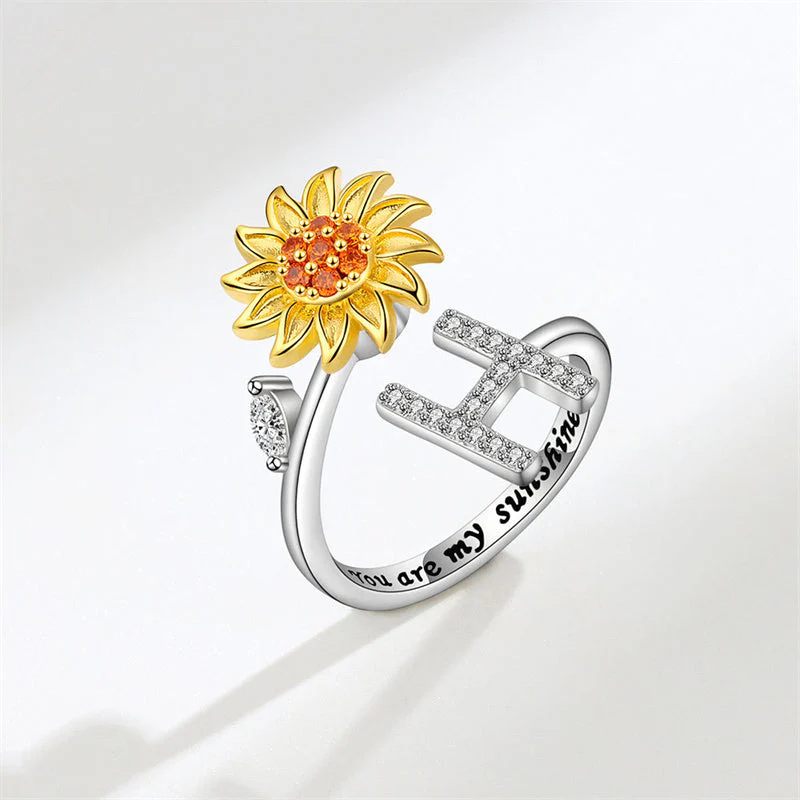 Sunflower Letter Adjustable Ring For Daughter/Granddaughter - Image 28
