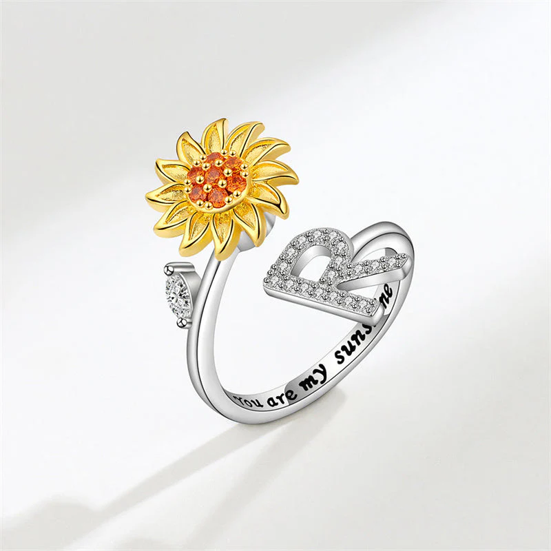 Sunflower Letter Adjustable Ring For Daughter/Granddaughter - Image 29