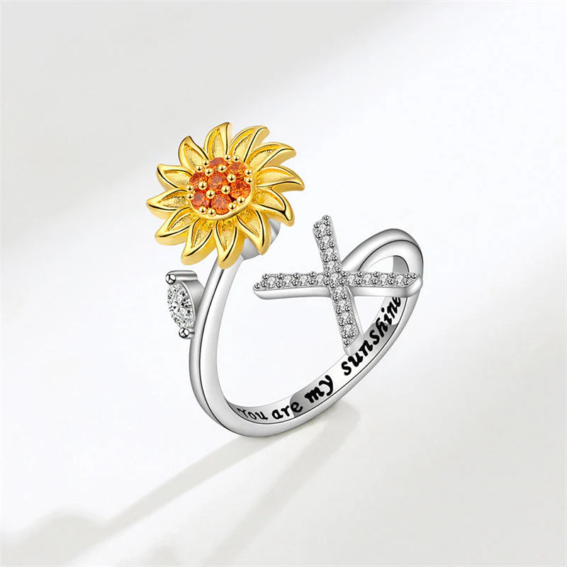 Sunflower Letter Adjustable Ring For Daughter/Granddaughter - Image 30