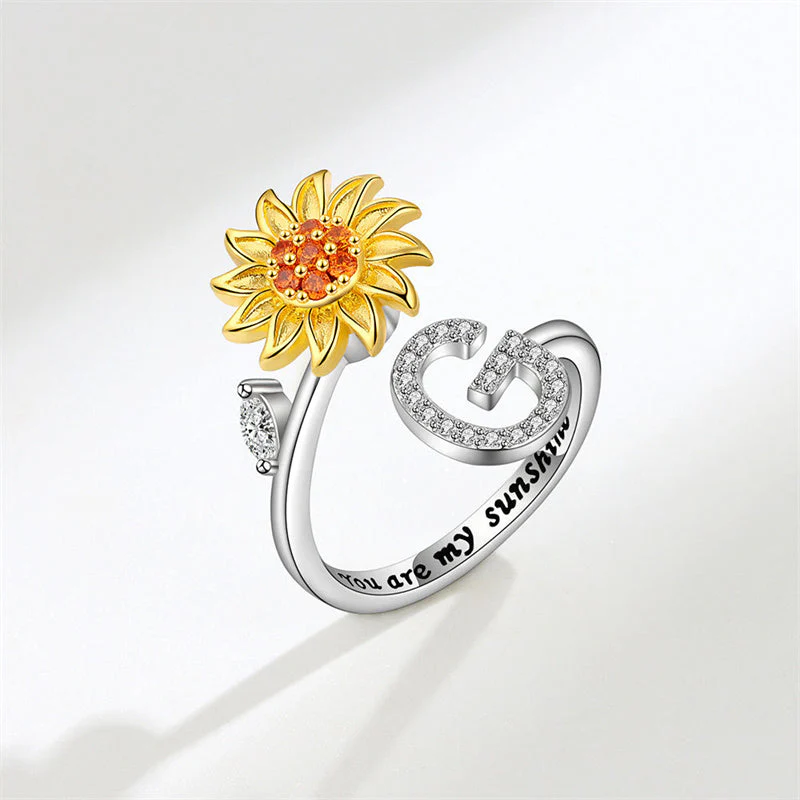 Sunflower Letter Adjustable Ring For Daughter/Granddaughter - Image 31