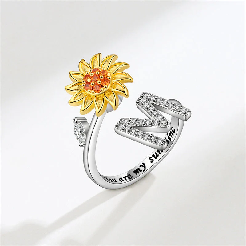 Sunflower Letter Adjustable Ring For Daughter/Granddaughter - Image 33