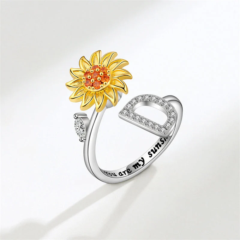 Sunflower Letter Adjustable Ring For Daughter/Granddaughter - Image 36