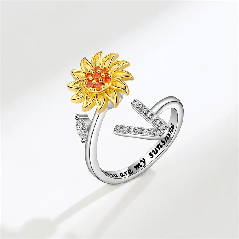 Sunflower Letter Adjustable Ring For Daughter/Granddaughter - Image 37