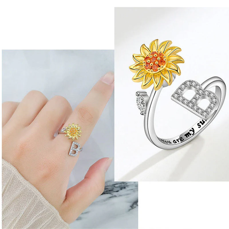 Sunflower Letter Adjustable Ring For Daughter/Granddaughter - Image 6