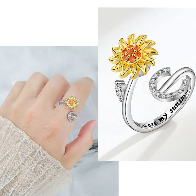 Sunflower Letter Adjustable Ring For Daughter/Granddaughter - Image 7