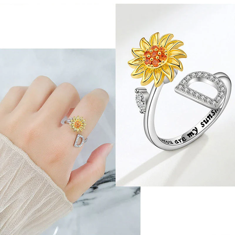 Sunflower Letter Adjustable Ring For Daughter/Granddaughter - Image 8