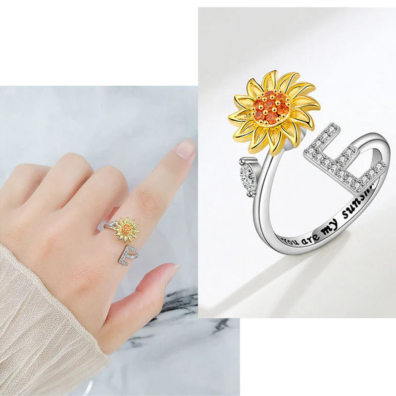 Sunflower Letter Adjustable Ring For Daughter/Granddaughter - Image 9
