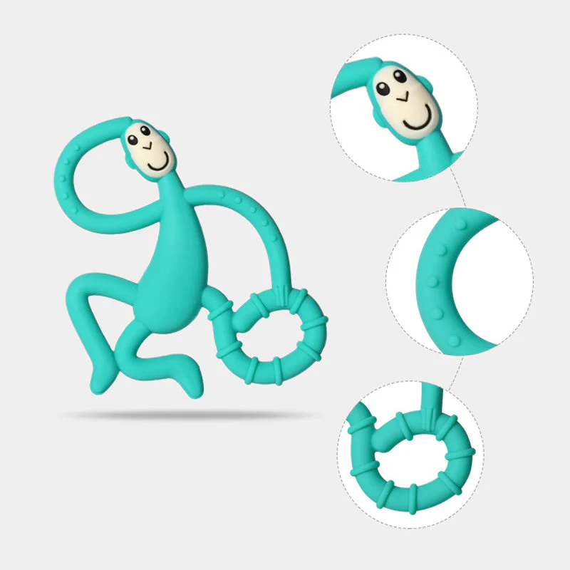 Teether Pain Tool Cartoon Monkey Toddler Molar Natural Stop Sucking Thumb Toys - Image 3