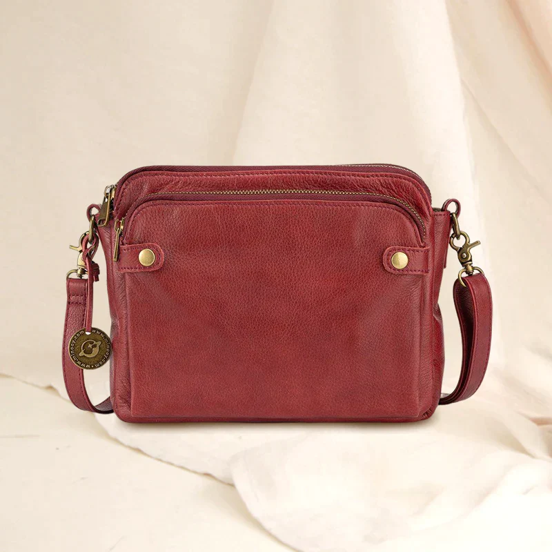 Three-Layer Leather Crossbody Shoulder & Clutch Bag - Image 12