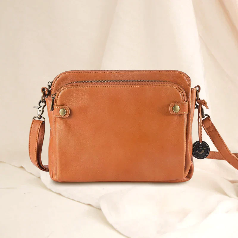 Three-Layer Leather Crossbody Shoulder & Clutch Bag - Image 9