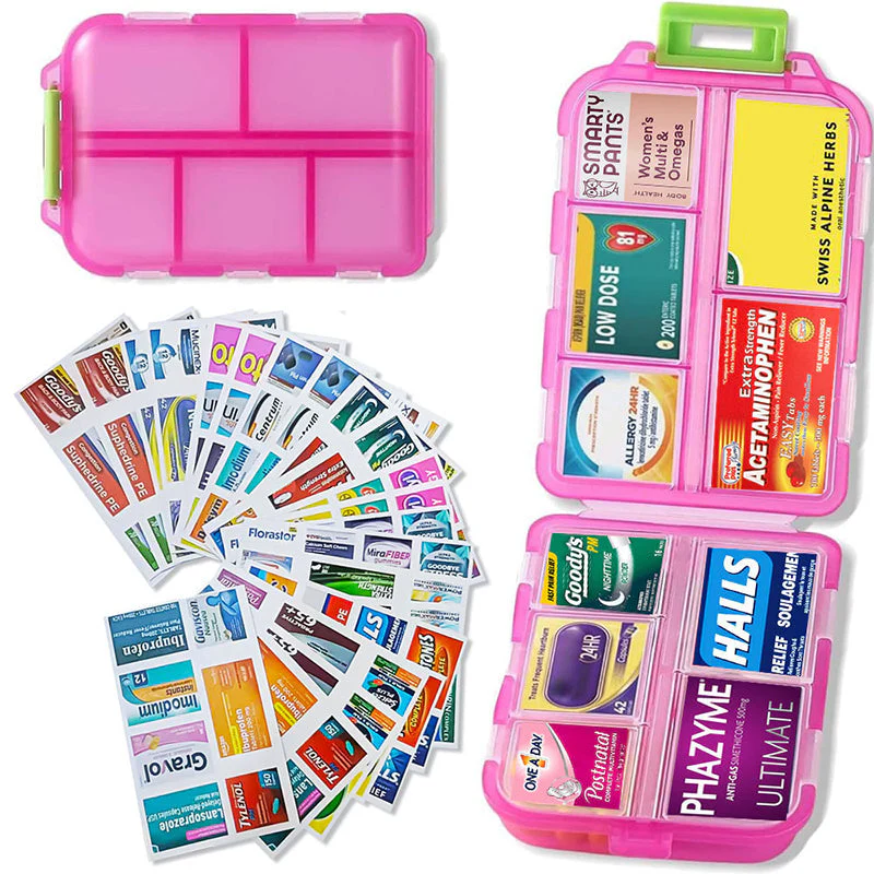 Travel Pill Organizer Box (161 Labels for Customization) - Image 19