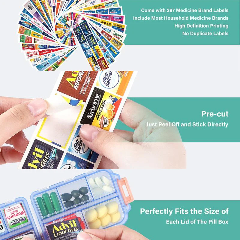 Travel Pill Organizer Box (161 Labels for Customization) - Image 2