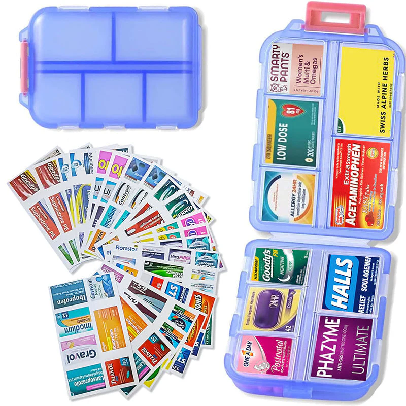 Travel Pill Organizer Box (161 Labels for Customization) - Image 20