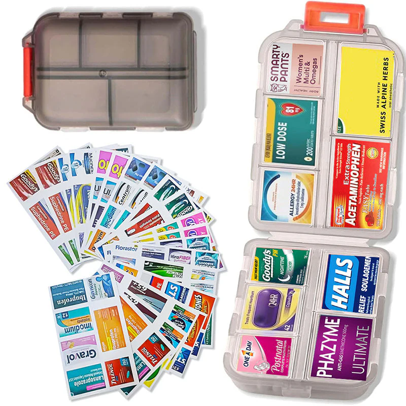 Travel Pill Organizer Box (161 Labels for Customization) - Image 21