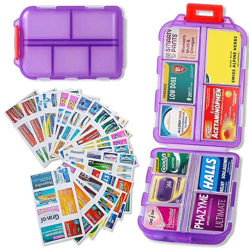 Travel Pill Organizer Box (161 Labels for Customization) - Image 23