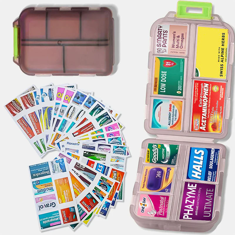 Travel Pill Organizer Box (161 Labels for Customization) - Image 24