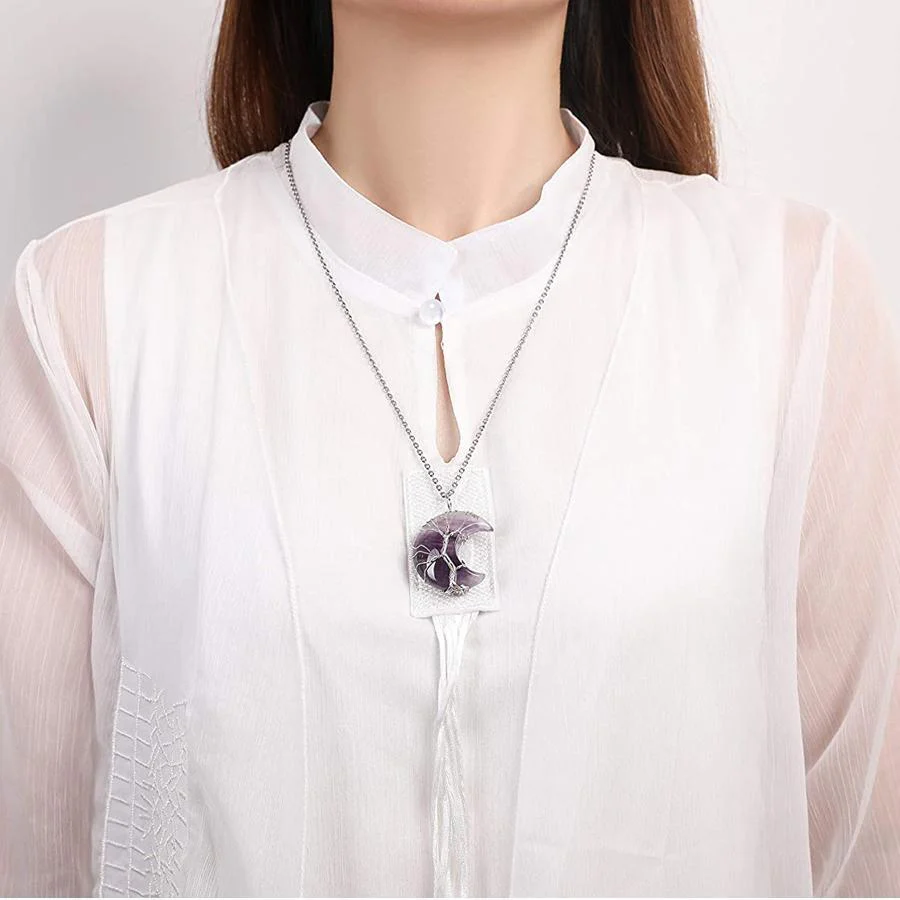 Tree of Life Crescent Moon Necklace - Image 7