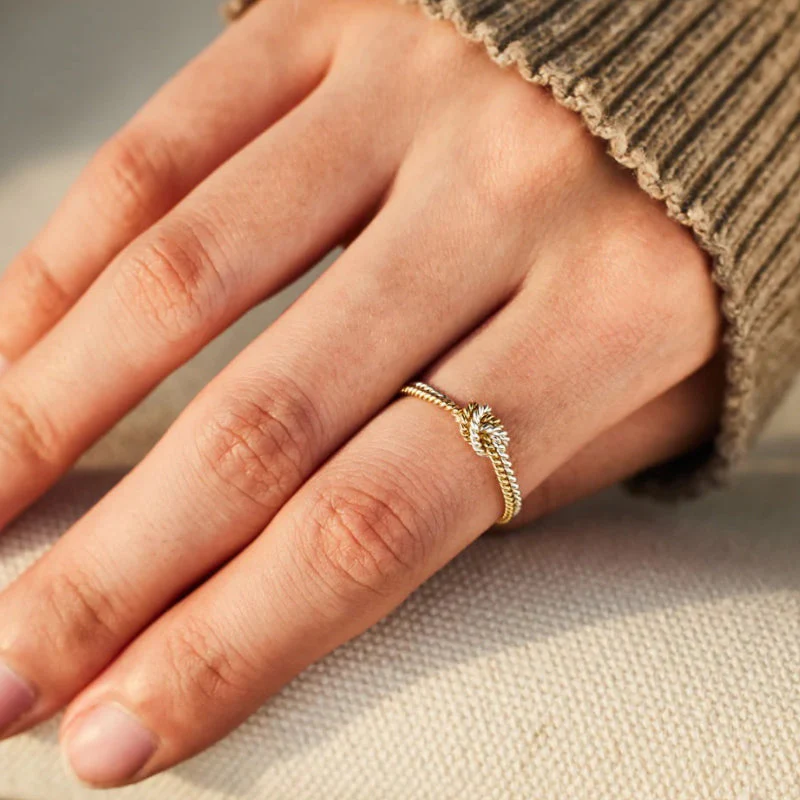 True Love Handcrafted Two Strand Knot Ring - Image 2