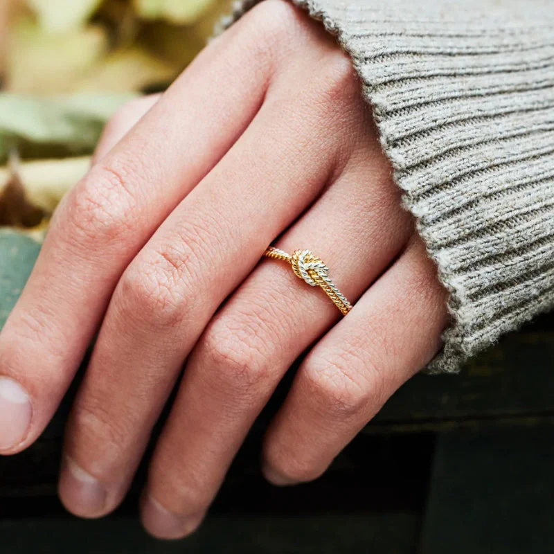 True Love Handcrafted Two Strand Knot Ring - Image 3