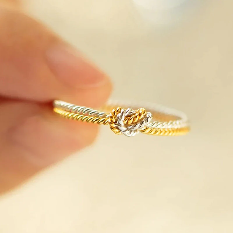 True Love Handcrafted Two Strand Knot Ring - Image 4