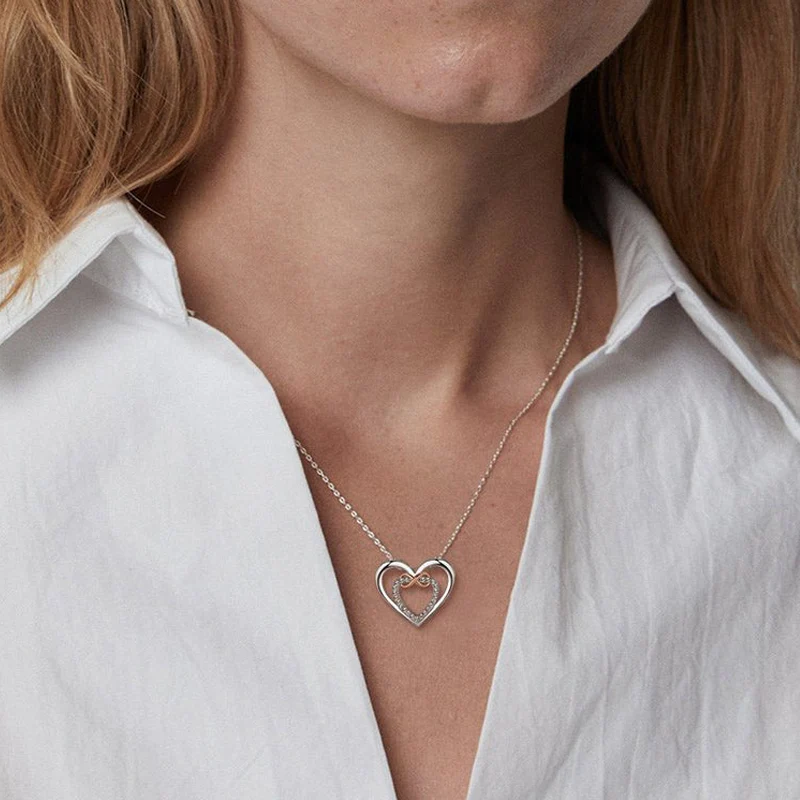 Two Hearts Infinity Necklace - Image 2