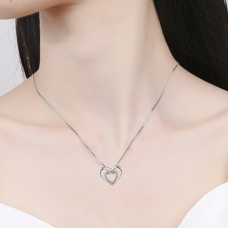 Two Hearts Infinity Necklace - Image 5