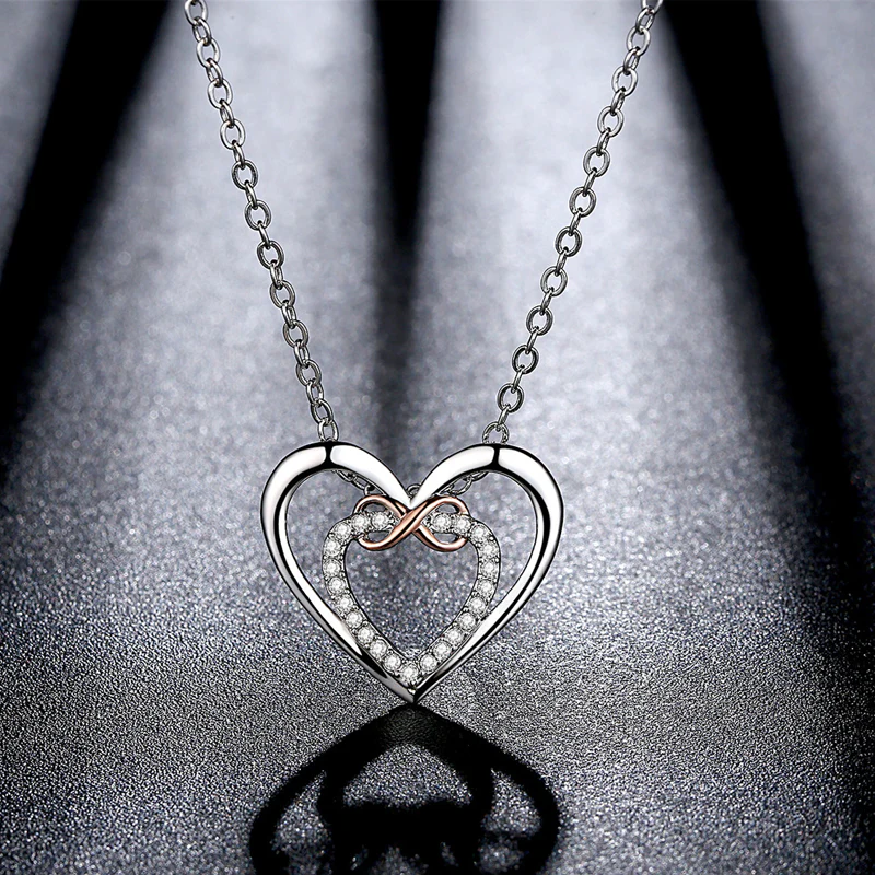 Two Hearts Infinity Necklace - Image 7