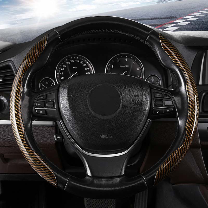 Universal Laser Carbon Fiber Pattern Steering Wheel Cover - Image 10