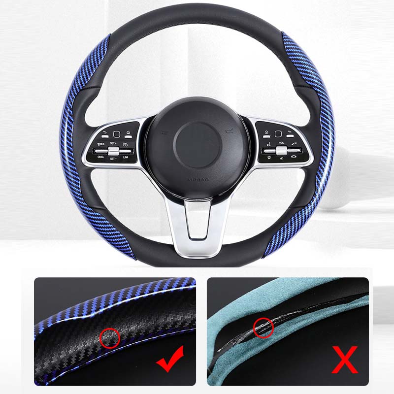 Universal Laser Carbon Fiber Pattern Steering Wheel Cover - Image 14
