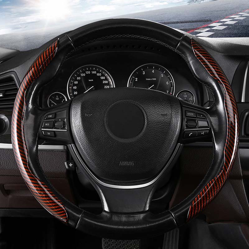 Universal Laser Carbon Fiber Pattern Steering Wheel Cover - Image 15
