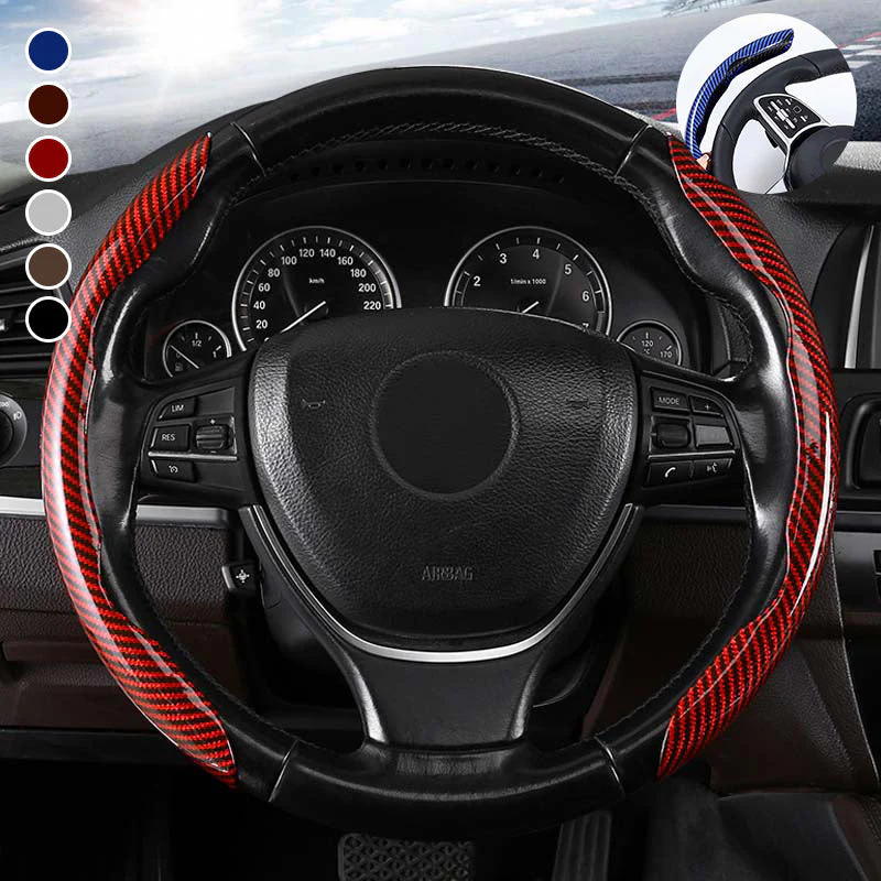 Universal Laser Carbon Fiber Pattern Steering Wheel Cover - Image 16
