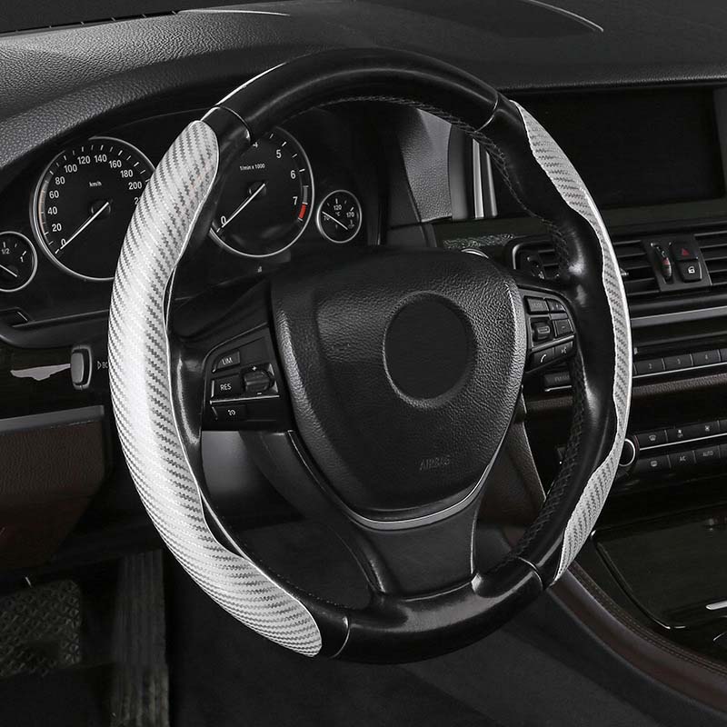 Universal Laser Carbon Fiber Pattern Steering Wheel Cover - Image 18