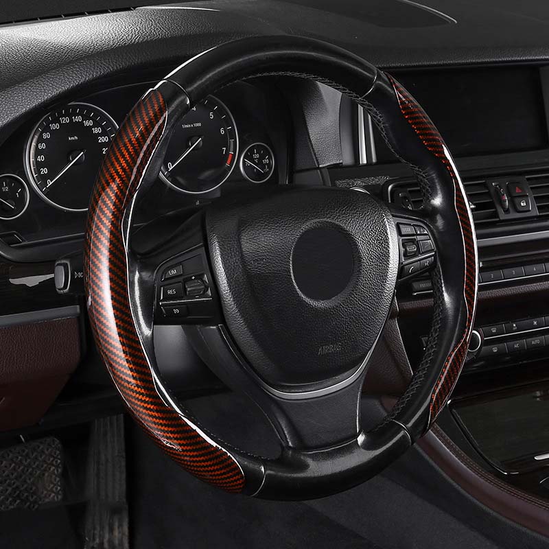 Universal Laser Carbon Fiber Pattern Steering Wheel Cover - Image 19