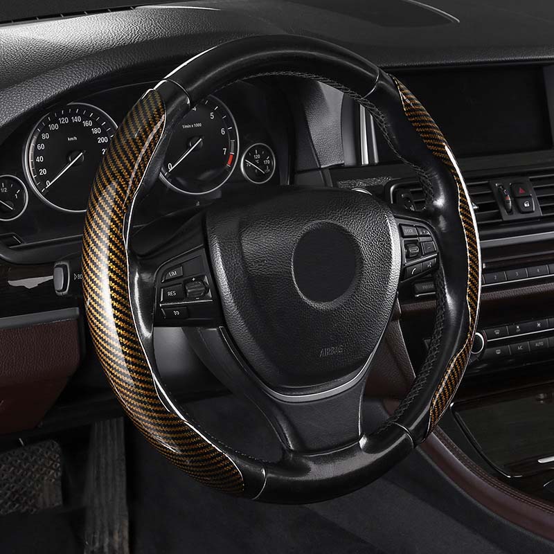 Universal Laser Carbon Fiber Pattern Steering Wheel Cover - Image 21